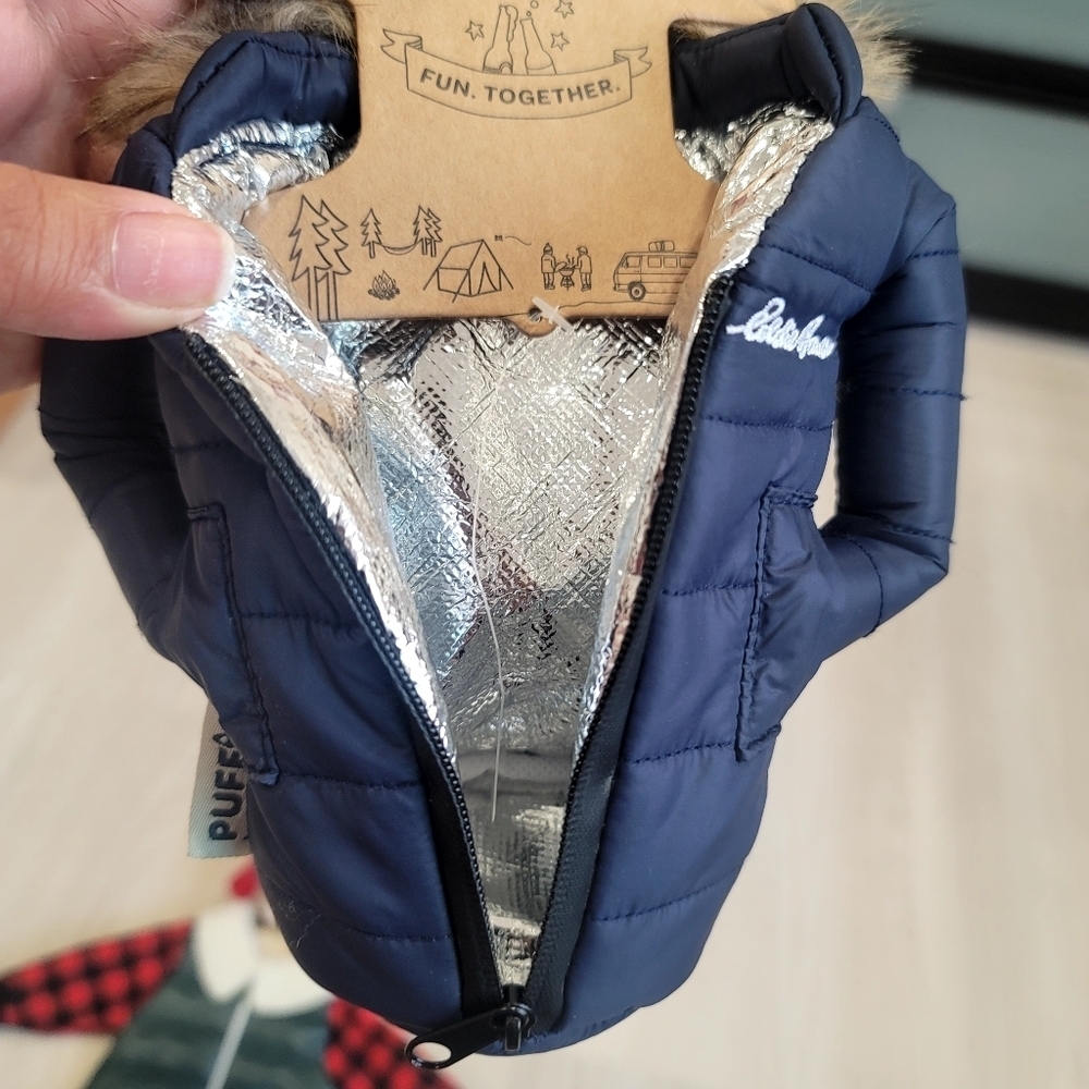 PUFFIN X EDDIE BAUER + KOHL'S Can Cooler Puffer Park , wine bottle X mas cover - Picture 9 of 16